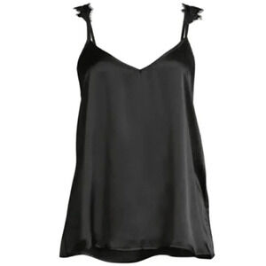 NEW Maison du Soir Grace 100% Silk Tank in Black, Size Extra Small XS